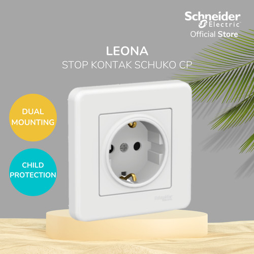 Schneider Electric Leona Stop Kontak - 1 Gang Schuko CP - LNA2900221