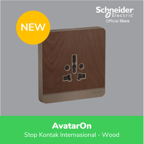 Schneider Electric AvatarOn Wood Stop Kontak International - 1 Gang