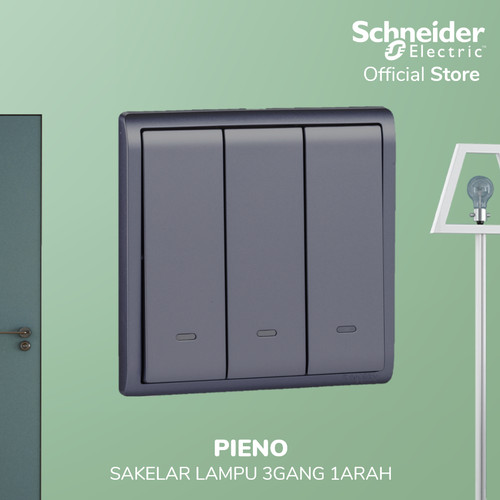 Schneider Electric PIENO Saklar 3 Gang 1 Arah - E8233L1F_LS_G3