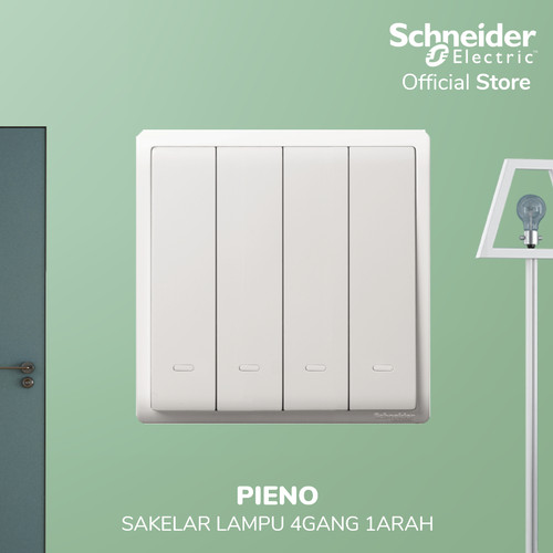 Schneider Electric PIENO Saklar 4 Gang 1 Arah, Putih - E8234L1F_WE_G3