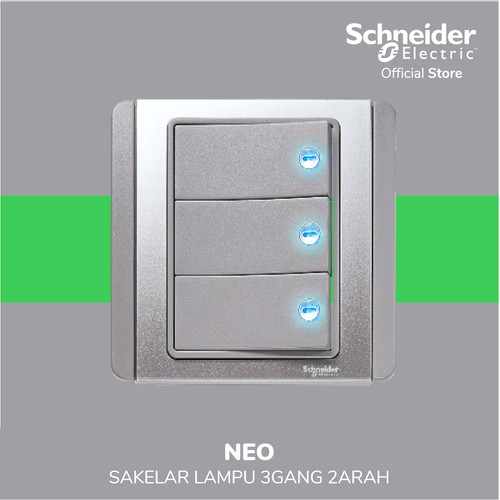 Schneider Electric Neo Saklar Lampu 3 Gang 2 Arah - E3033H2_EBGS_G3