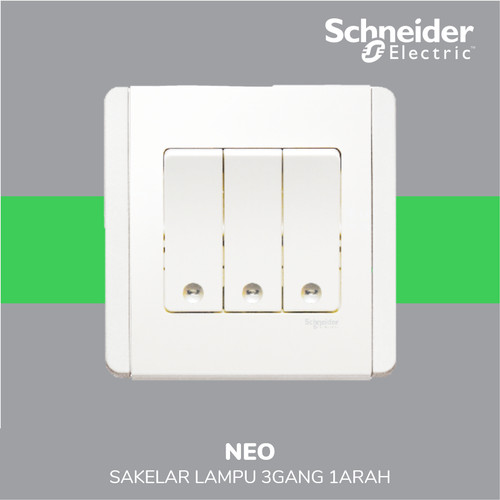 Schneider Electric Neo Saklar Lampu 3 Gang 1 Arah- E3033V1_EWWW_G3