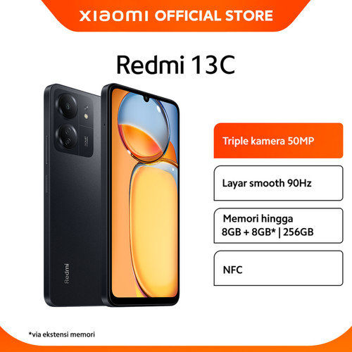 Official Xiaomi Redmi 13C | Tiga kamera AI 50 MP 16 GB RAM* Layar Dot