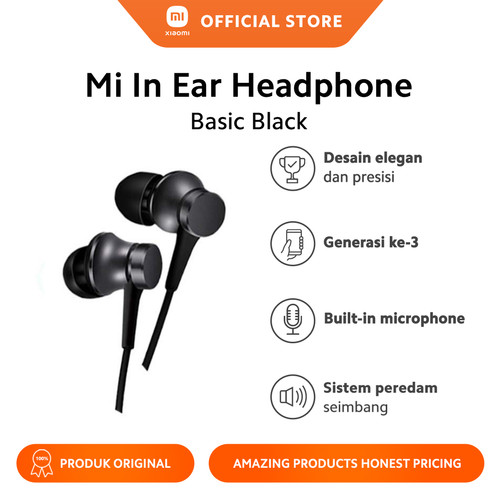 Xiaomi Official Mi In-Ear Headphones Basic dengan Mic Gen 3