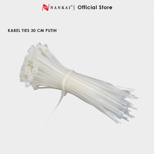 Kabel Ties Putih ukuran 30 cm - isi 100 pcs Nankai