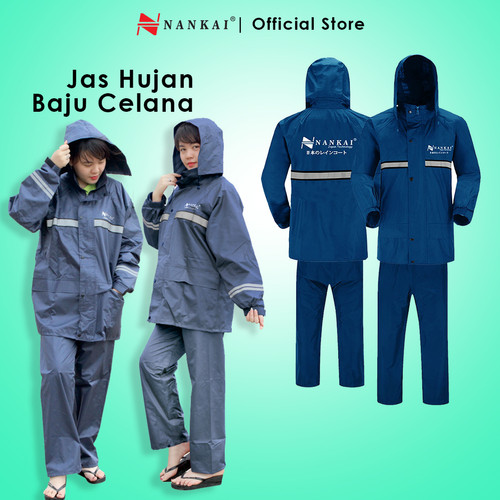 Jas Hujan Baju Celana Biru / Blue XXXL Nankai