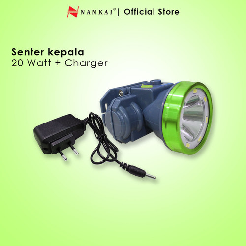 Senter Kepala LED 20 Watt + Charger Nankai