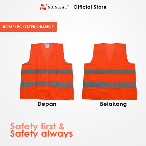 Rompi Safety Proyek Pengaman Polyster Orange Nankai