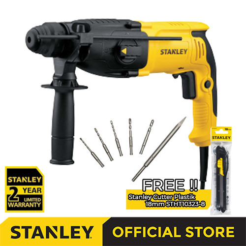 Stanley Rotary Hammer W/Kitbox / Bor Beton Listrik 800W SHR263KA