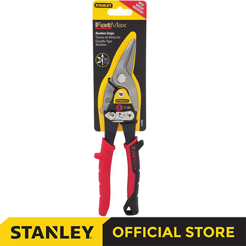 Stanley 14-562-22 Max Steel Aviation Snips Left ( Red) / Gunting Besi