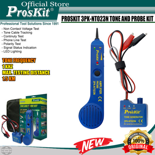 Proskit 3PK-NT023N Kabel LAN Tester Traker Tone And Probe Kit Original