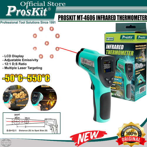 Proskit MT-4606 Termometer Pengukur Suhu Infrared Digital Thermometer