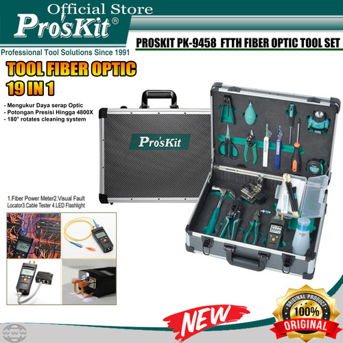 Proskit PK-9458 Professional Perlengkapan Fiber Optic FTTH Tool Kit