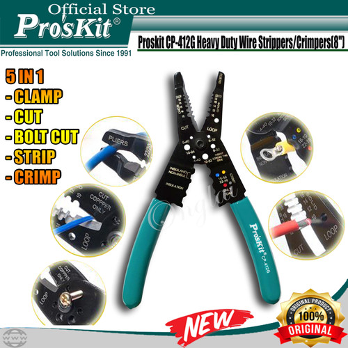 Tang Crimping - Pengupas kabel 5 IN1 Proskit CP-412G Tang Potong Kawat