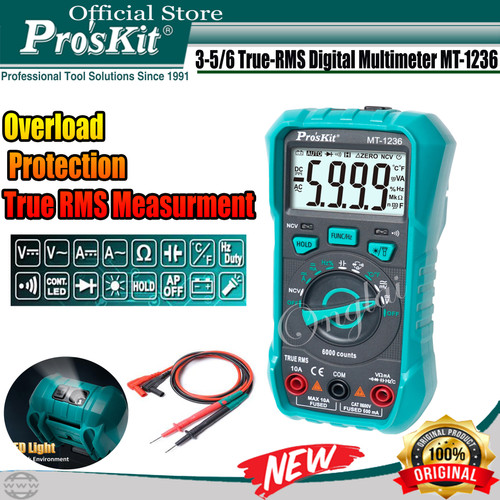 Multitester Digital Proskit MT-1236 Multimeter True RMS NCV AUTO RANGE