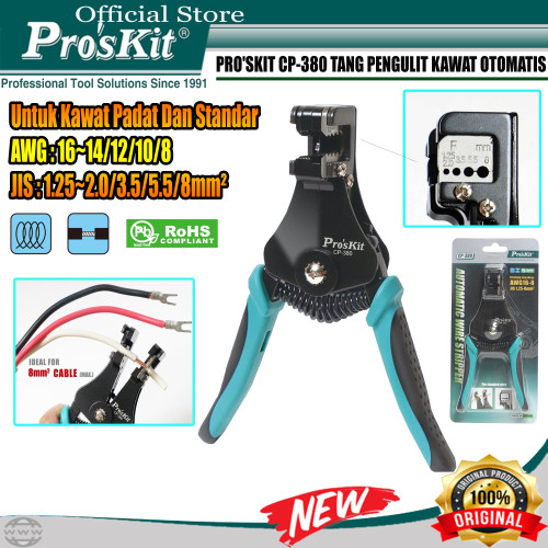 ProsKit Tang Pengupas Kabel Otomatis Automatic Wire Stripper CP-380 OR