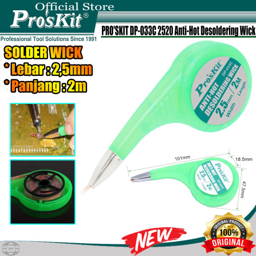 Solder Wick PRO'SKIT DP-033C 2520 Anti-Hot Desoldering Wick ORIGINAL